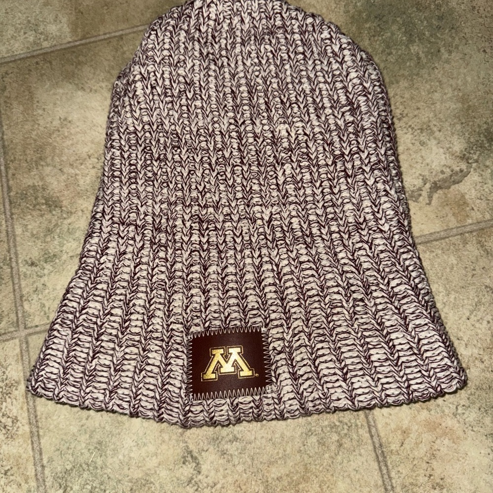 Love Your Melon Burgundy and White Beanie